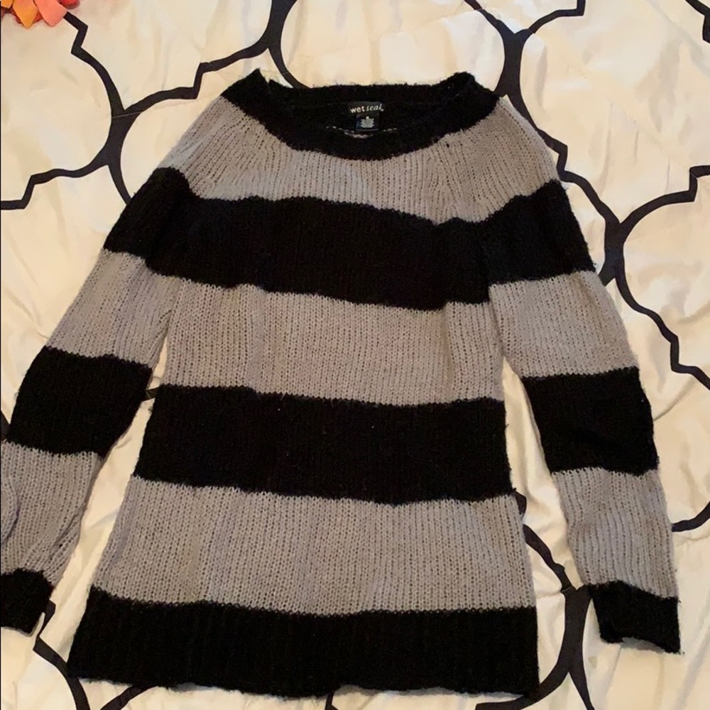 Black & Gray Striped Sweater